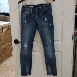 Gap 1969 Always Skinny Jeans Size 26 Medium Distressed Wash